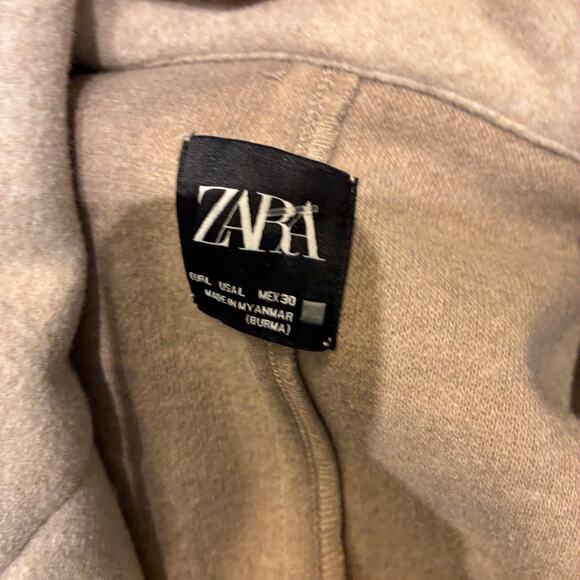 Zara Tan Lapel Collar Coat Large - Picture 4 of 13